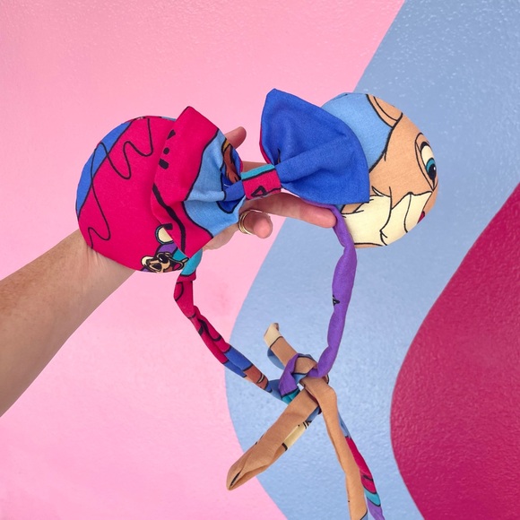 New York Couture *One of a Kind* HAKUNA MATATA Mouse Ears Tie Headband - Picture 3 of 5